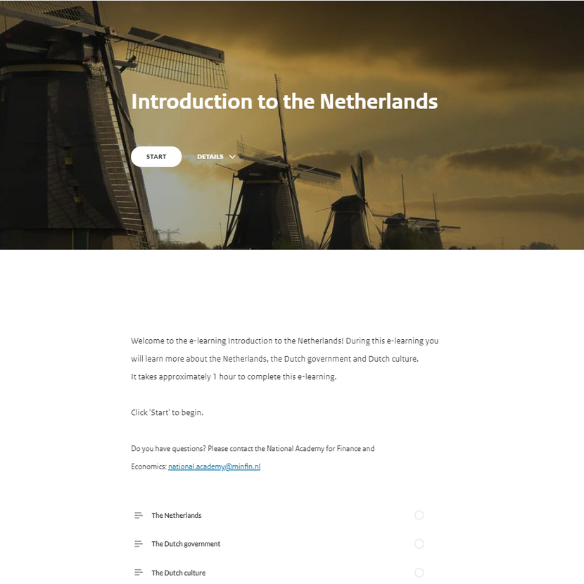 Image of landscape  with windmill and componets of the e-learning