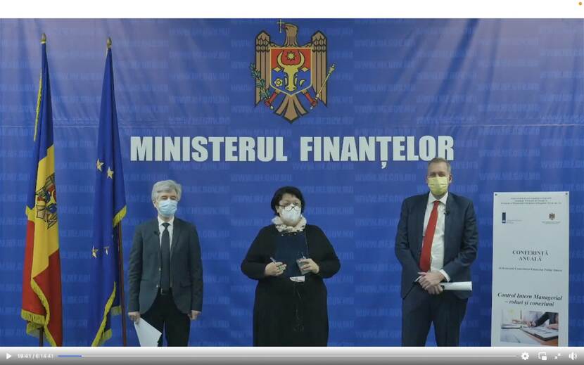 Opening of the conference with the Minister of Finance Dumitru Budianschi, Mioara Diaconesco and Manfred van Kesteren